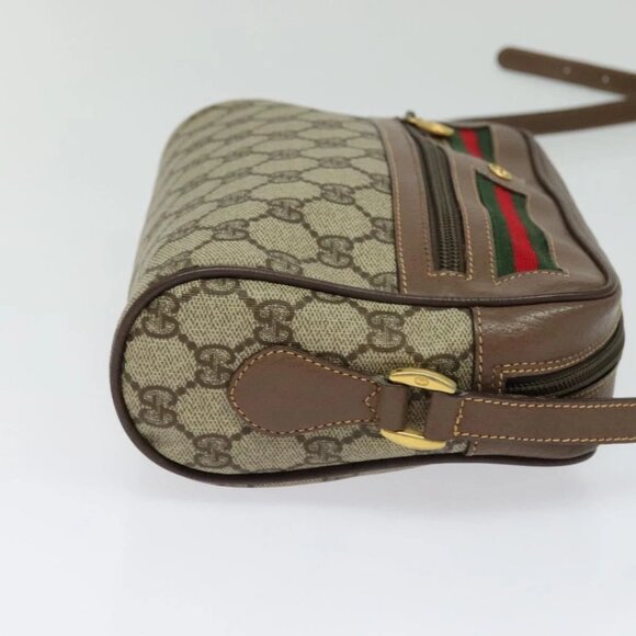 GUCCI GG Supreme Web Sherry Line Shoulder Bag PVC Beige 001 44 6655 Auth yk18967 - Picture 5 of 15